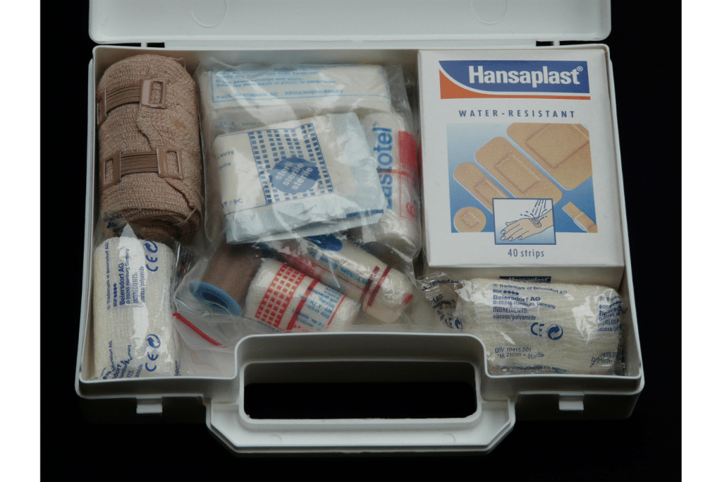 trailer for storage first aid kit