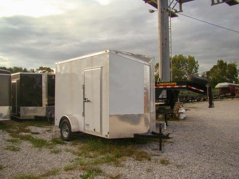 white small enclosed trailer
